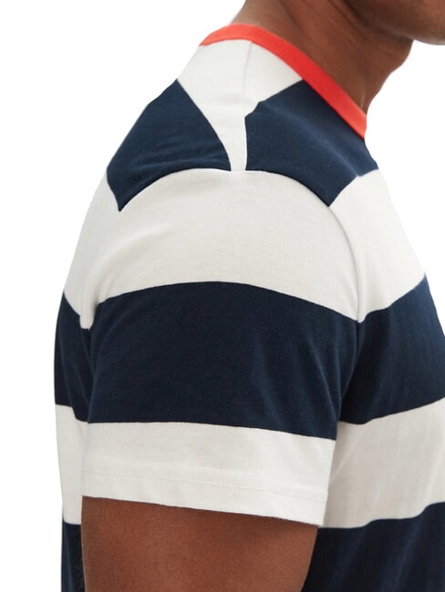 TH JEANS T-shirt manica corta a strisce desert sky / ivory petal - T-shirt Uomo