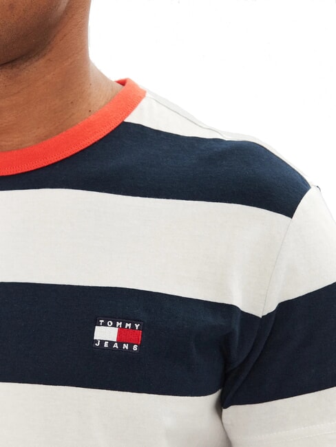 TH JEANS T-shirt manica corta a strisce desert sky / ivory petal - T-shirt Uomo