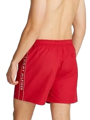 TH Boxer da bagno con logo laterale medium red - Costumi da bagno Uomo