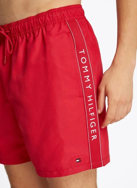TH Boxer da bagno con logo laterale medium red - Costumi da bagno Uomo