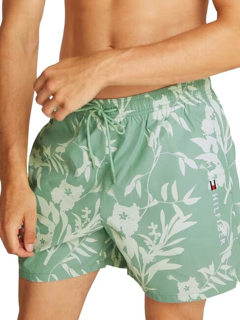 TH Costume boxer a fantasia diffused logo grid green aop - Costumi da bagno Uomo