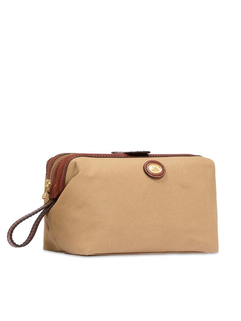 STORY Beauty case in canvas e pelle naturale/marrone abb. oro - Beauty Case