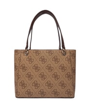 GUESS NOELLE 2 Borsa tote a spalla stampa logo 4G latte logo/brown - Borse Donna - 3