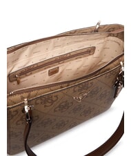 GUESS NOELLE 2 Borsa tote a spalla stampa logo 4G latte logo/brown - Borse Donna - 4
