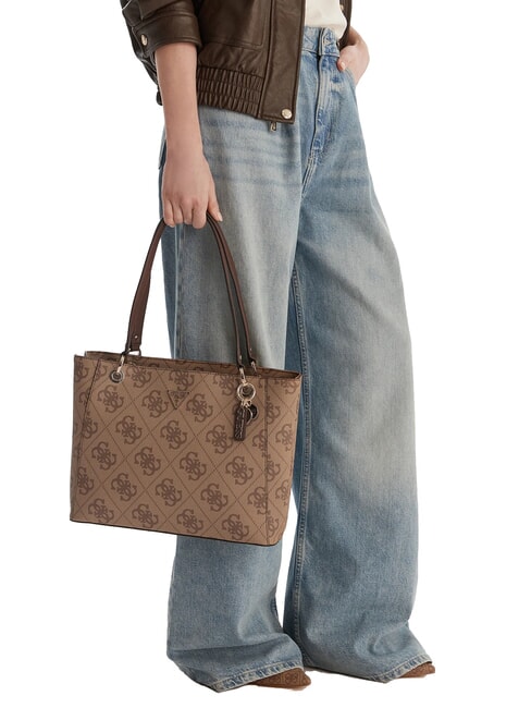 NOELLE 2 Borsa tote a spalla stampa logo 4G latte logo/brown - Borse Donna