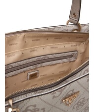 GUESS NOELLE 2 Borsa tote a spalla stampa logo 4G dark taupe logo - Borse Donna - 4