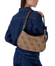 GUESS NOELLE 2 Borsa a spalla stampa logo 4G latte logo/brown - Borse Donna - 5