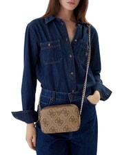 GUESS NOELLE 2 Mini Camera Bag a tracolla latte logo/brown - Borse Donna - 5