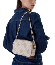 GUESS NOELLE 2 Mini Camera Bag a tracolla dark taupe logo - Borse Donna - 5