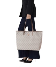 GUESS ECO VICTTORIA Borsa a spalla dark taupe logo - Borse Donna - 6