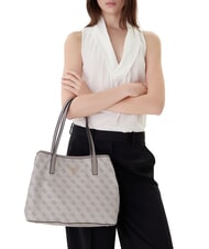 GUESS VICTTORIA 2 Shopper a spalla, con pochette dark taupe logo - Borse Donna - 7