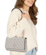 GUESS NOELLE 2 Borsa convertible con flap dark taupe logo - Borse Donna - 4