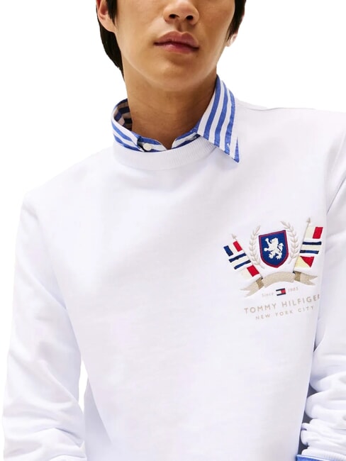 TH Felpa girocollo in cotone con stemma white - Felpe Uomo