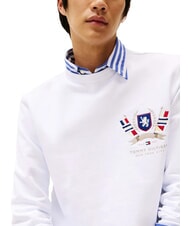 TOMMY HILFIGER TH Felpa girocollo in cotone con stemma white - Felpe Uomo - 3