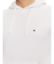 TOMMY HILFIGER TH Felpa in cotone con cappuccio white - Felpe Uomo - 3