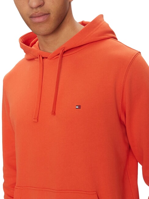 TH Felpa in cotone con cappuccio brilliant orange - Felpe Uomo