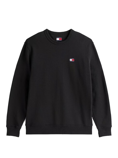 TH JEANS Felpa a girocollo in cotone black - Felpe Uomo