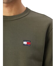 TOMMY HILFIGER TH JEANS Felpa a girocollo in cotone fatigue green - Felpe Uomo - 3