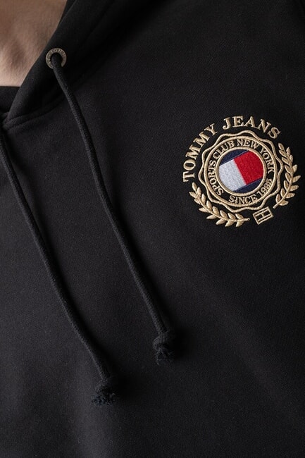 TH JEANS Felpa con cappuccio e stemma black - Felpe Uomo