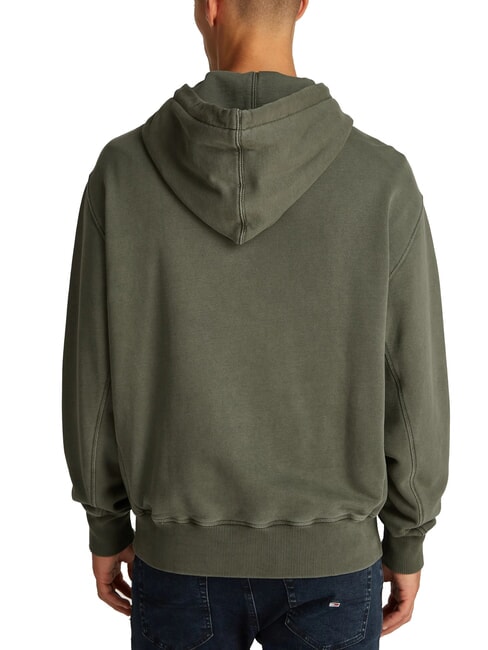 TH JEANS Felpa con cappuccio e ricamo logo fatigue green - Felpe Uomo