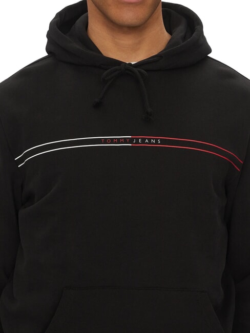 TH JEANS Felpa con tasca e cappuccio black - Felpe Uomo