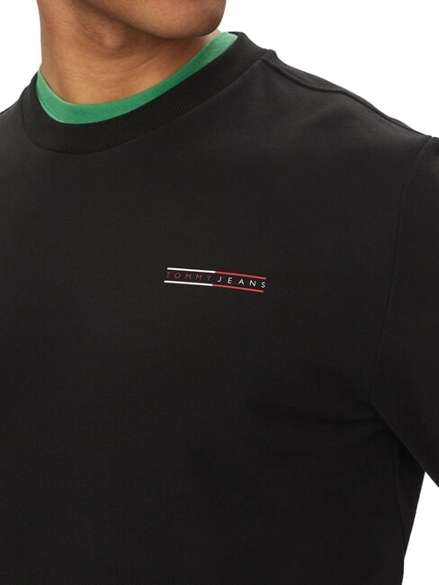 TH JEANS Felpa a girocollo in cotone black - Felpe Uomo