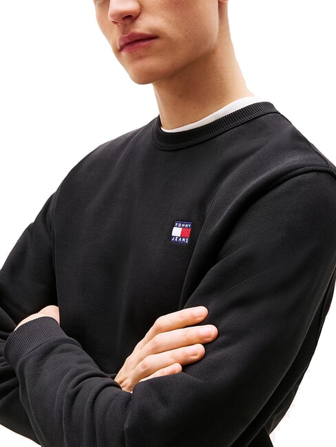 TH JEANS Felpa a girocollo in cotone black - Felpe Uomo