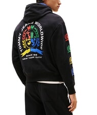 TOMMY HILFIGER TH JEANS Felpa in cotone con stampe black - Felpe Uomo - 2