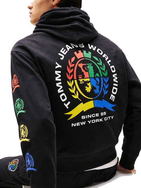 TH JEANS Felpa in cotone con stampe black - Felpe Uomo