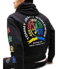 TOMMY HILFIGER TH JEANS Felpa in cotone con stampe black - Felpe Uomo - 3