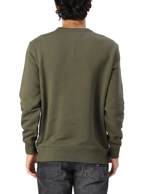 TH JEANS Felpa a girocollo in cotone fatigue green - Felpe Uomo