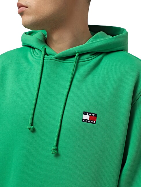 TH JEANS Felpa cappuccio patch bandiera coastal green - Felpe Uomo