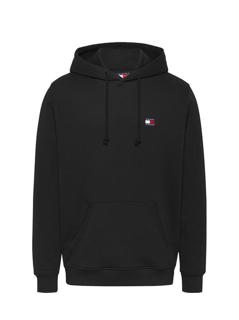 TH JEANS Felpa cappuccio patch bandiera black - Felpe Uomo