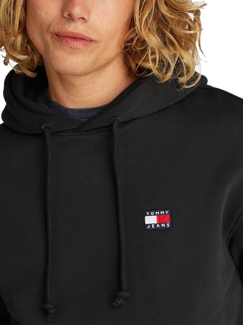 TH JEANS Felpa cappuccio patch bandiera black - Felpe Uomo