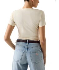 GUESS LEO TRIANGLE T-Shirt a maniche corte pearl white - T-shirt e Top Donna - 2