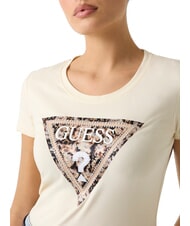 GUESS LEO TRIANGLE T-Shirt a maniche corte pearl white - T-shirt e Top Donna - 3