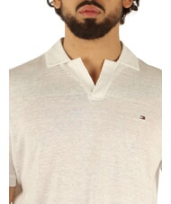 TOMMY HILFIGER TH Polo a maniche corte in lino white - Polo Uomo - 3