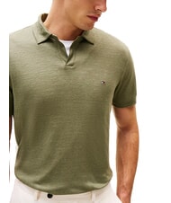 TOMMY HILFIGER TH Polo a maniche corte in lino battle green - Polo Uomo - 3