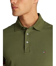TOMMY HILFIGER TH Polo a maniche corte con elastico logo army green - Polo Uomo - 3