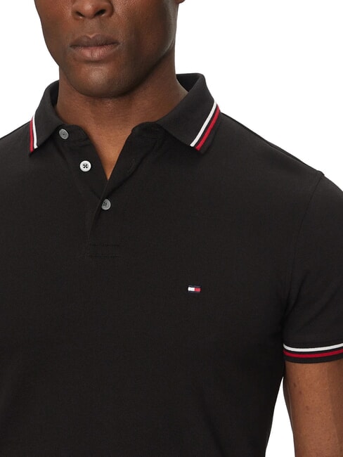 TH TIPPED Polo a maniche corte slim fit black - Polo Uomo