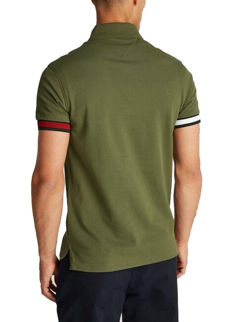 TH Polo a maniche corte con elastico logo army green - Polo Uomo