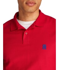 TOMMY HILFIGER TH Polo manica corta ricamo monogram medium red - Polo Uomo - 3