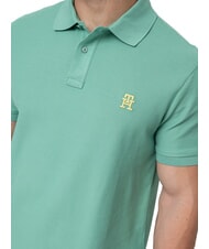 TOMMY HILFIGER TH Polo manica corta ricamo monogram fort green - Polo Uomo - 3