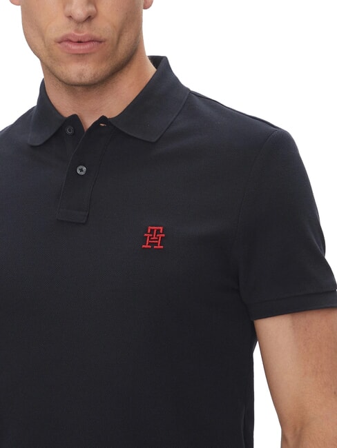 TH Polo manica corta ricamo monogram desert sky - Polo Uomo