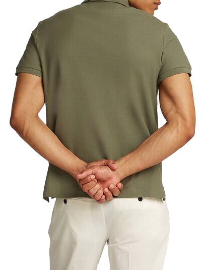 TH Polo manica corta ricamo monogram battle green - Polo Uomo