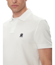 TOMMY HILFIGER TH Polo manica corta ricamo monogram white - Polo Uomo - 3