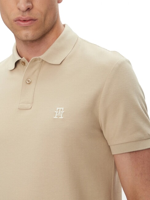 TH Polo manica corta ricamo monogram sandalwood - Polo Uomo