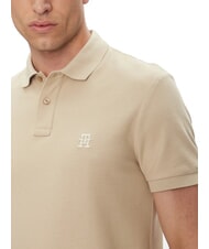 TOMMY HILFIGER TH Polo manica corta ricamo monogram sandalwood - Polo Uomo - 3
