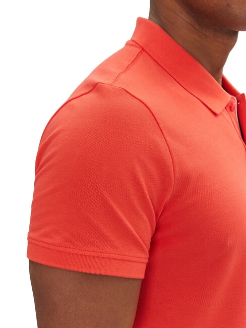 TH JEANS Polo a manica corta con bandierina bright vermillion - Polo Uomo