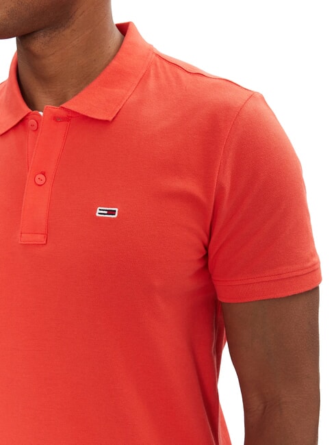 TH JEANS Polo a manica corta con bandierina bright vermillion - Polo Uomo